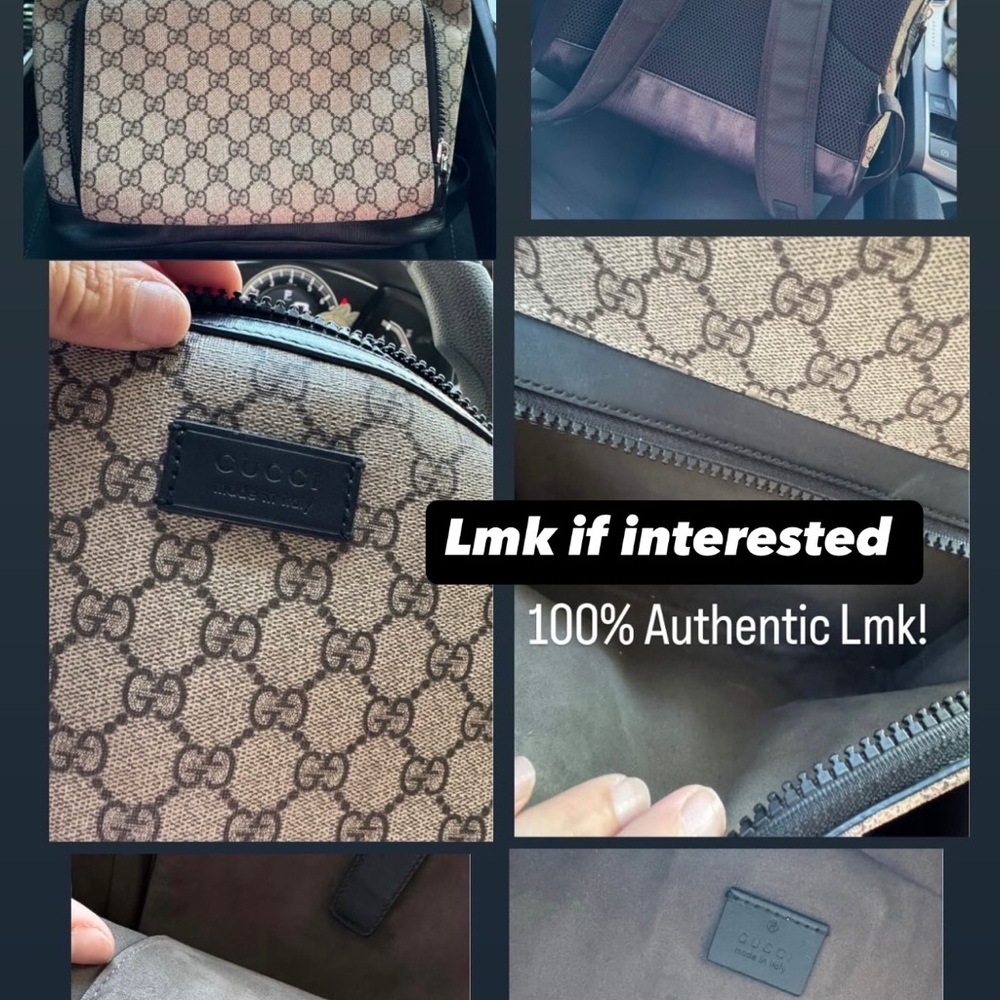 Gucci Beige and Brown GG Pattern Backpack